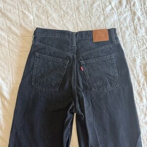 Levi's Ribcage Wide Leg Black Denim Jeans